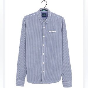 Scotch & Soda Palms Navy Gingham Button Down Shirt